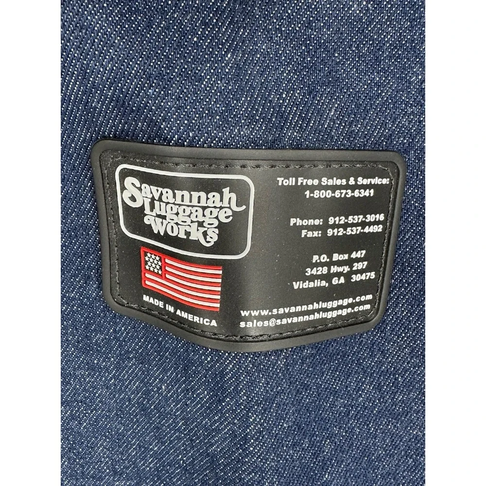 Savannah Luggage Works Denim Hanging Clothing Suit Bag Cover Made in USA V8